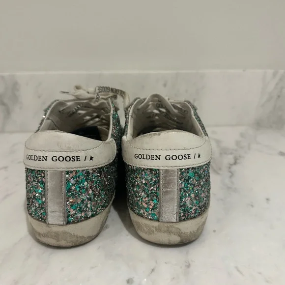 Golden Goose Glitter Sneakers - Silver Blue and Green - Picture 5 of 7